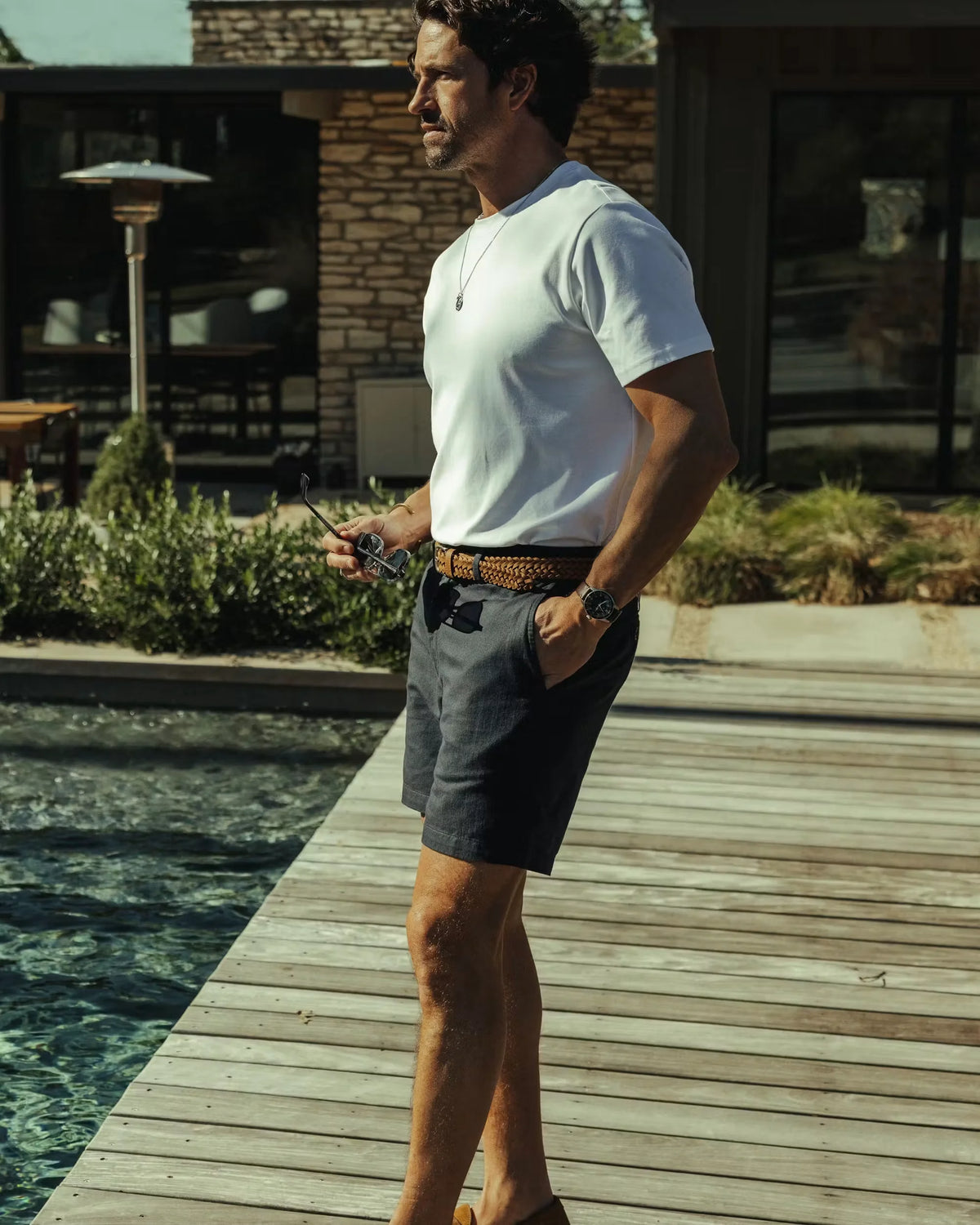Cotton-Linen Chino Short - 7"