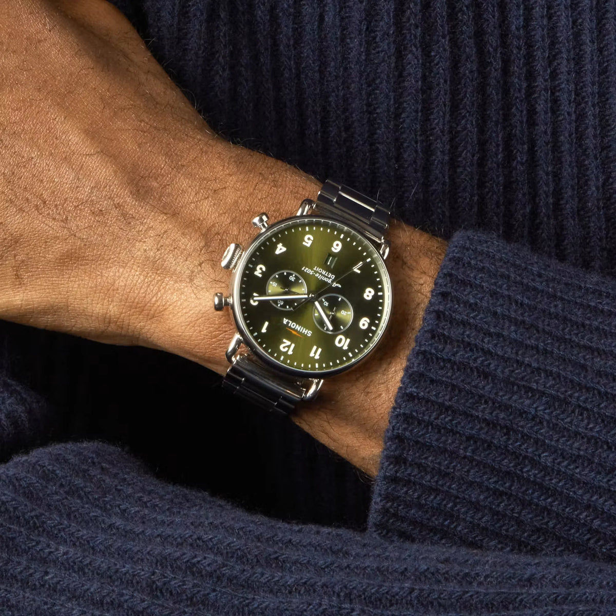 Canfield 2 Eye Chrono 43mm, Silver Bracelet
