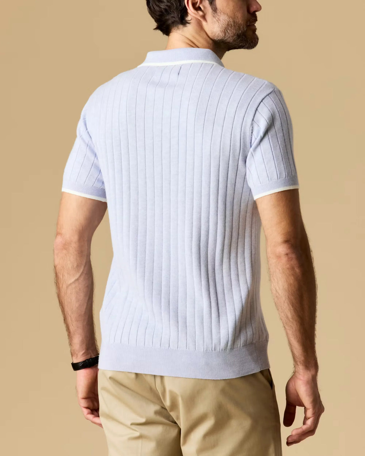 Cotton Silk Ribbed Polo
