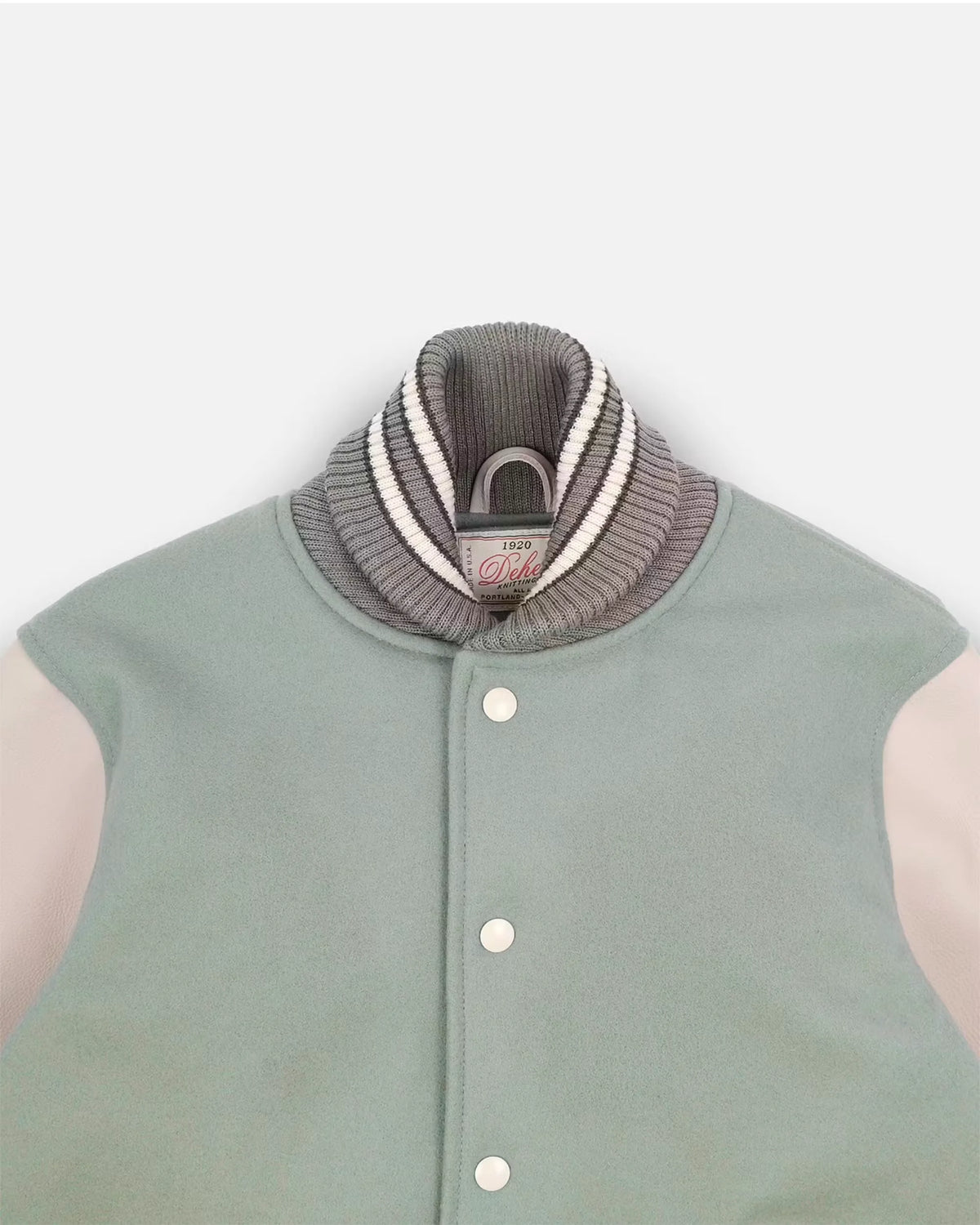 Leather and Wool-Blend Varsity Bomber Jacket
