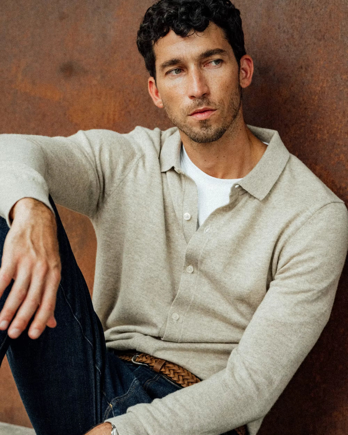 EasyCash Merino Long Sleeve Polo Cardigan