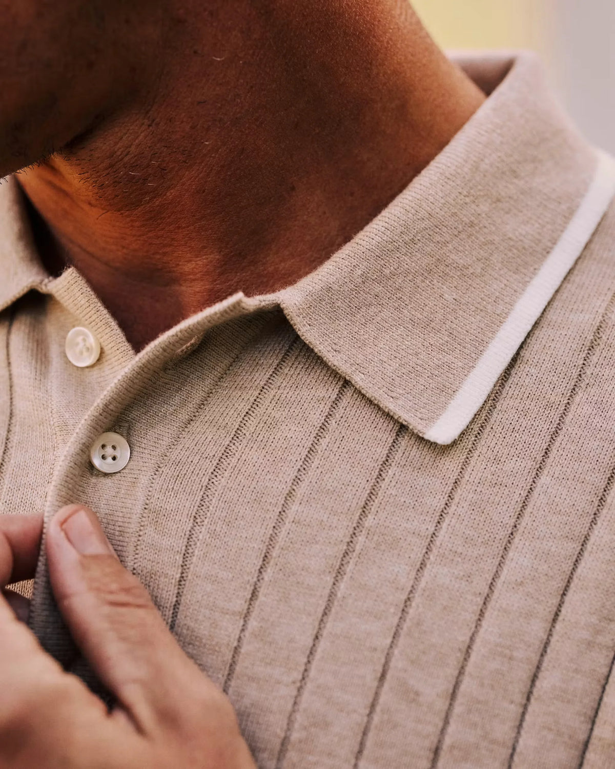 Cotton Silk Ribbed Polo