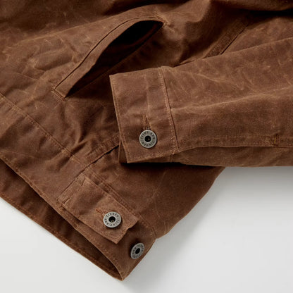 Flannel-Lined Waxed Trucker Jacket