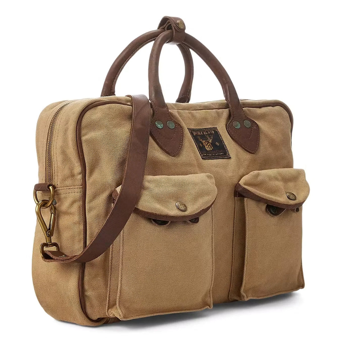 Cotton Canvas/Leather Cargo Briefcase