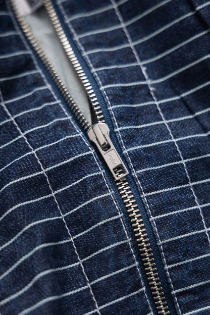 Pinstripe Denim Tote