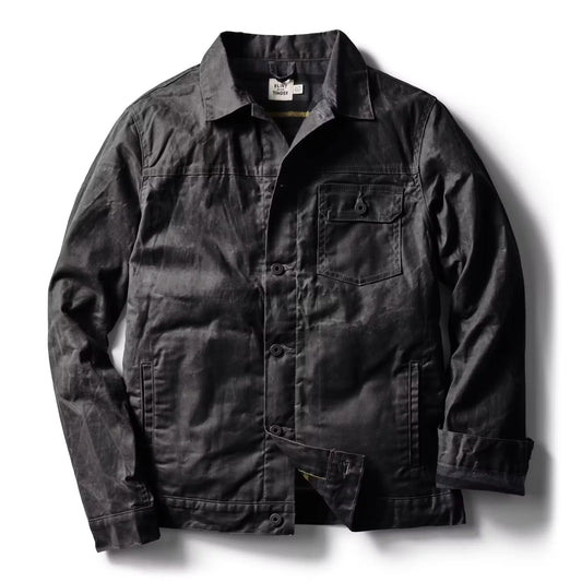 Flannel-Lined Waxed Trucker Jacket - Tall