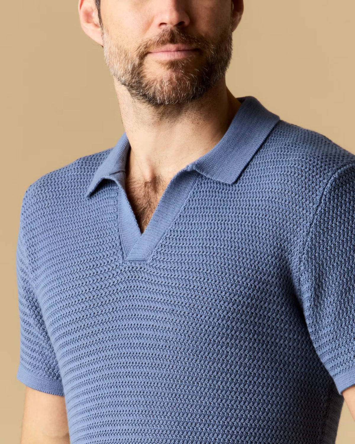 Crochet Johnny Collar Polo