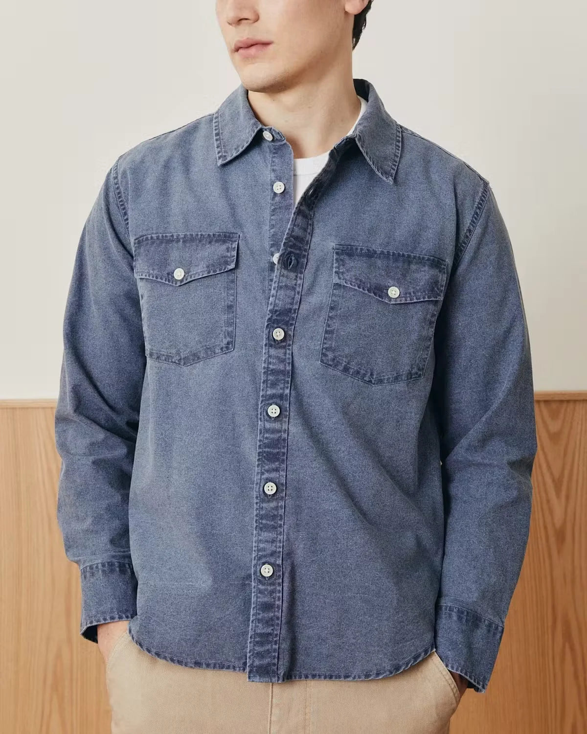 Pigment Dye Canvas Long Sleeve Shirt