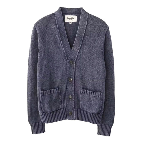 Washed Cotton Cardigan Sweater