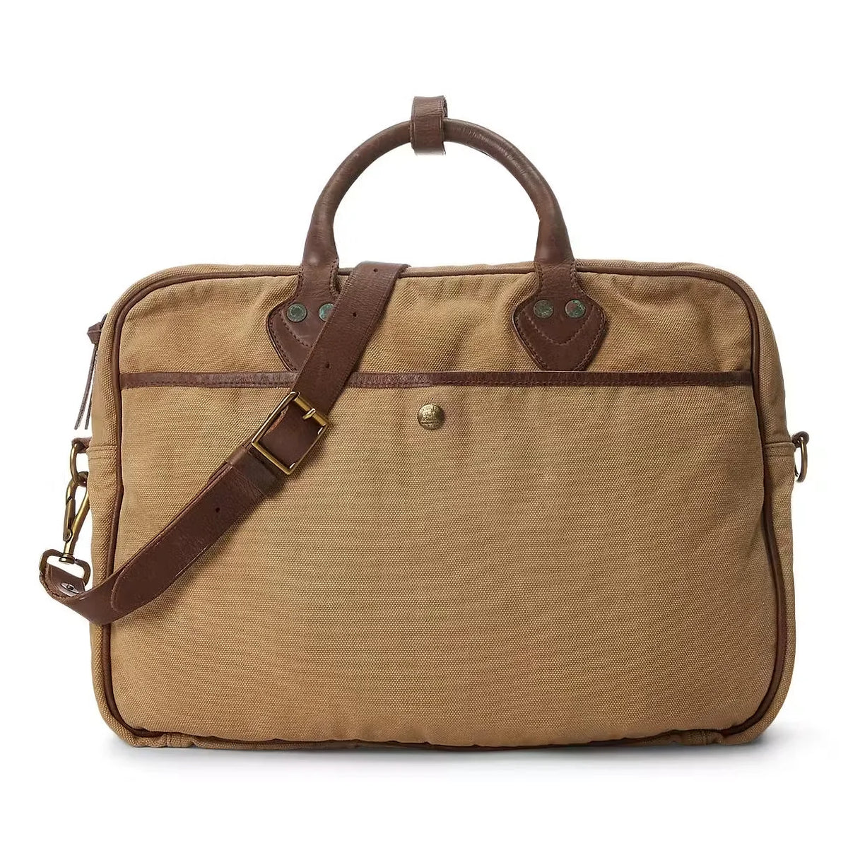 Cotton Canvas/Leather Cargo Briefcase