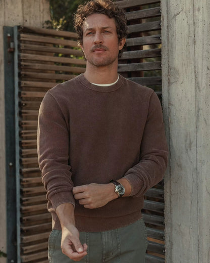 Garment Dyed Cotton Crewneck Sweater