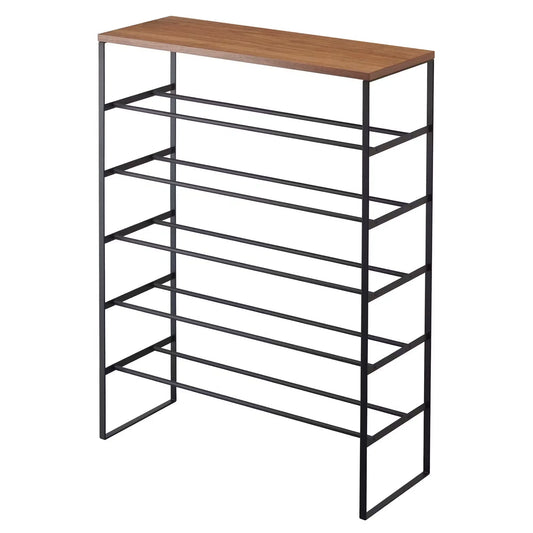 Wood Top Shoe Rack Tower - 6 Tier