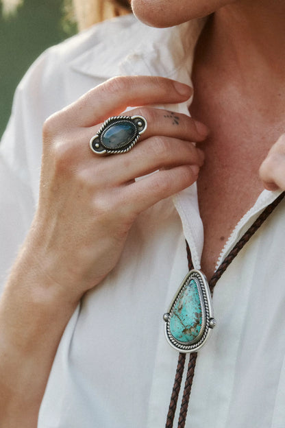 Turquoise Drop Bolo Tie