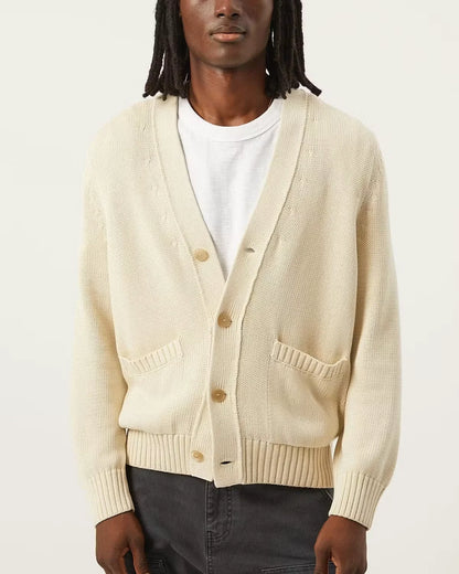 Washed Cotton Cardigan Sweater