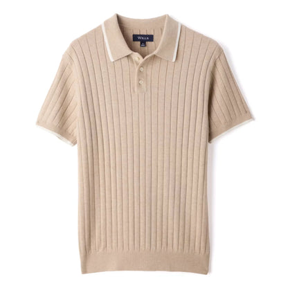 Cotton Silk Ribbed Polo