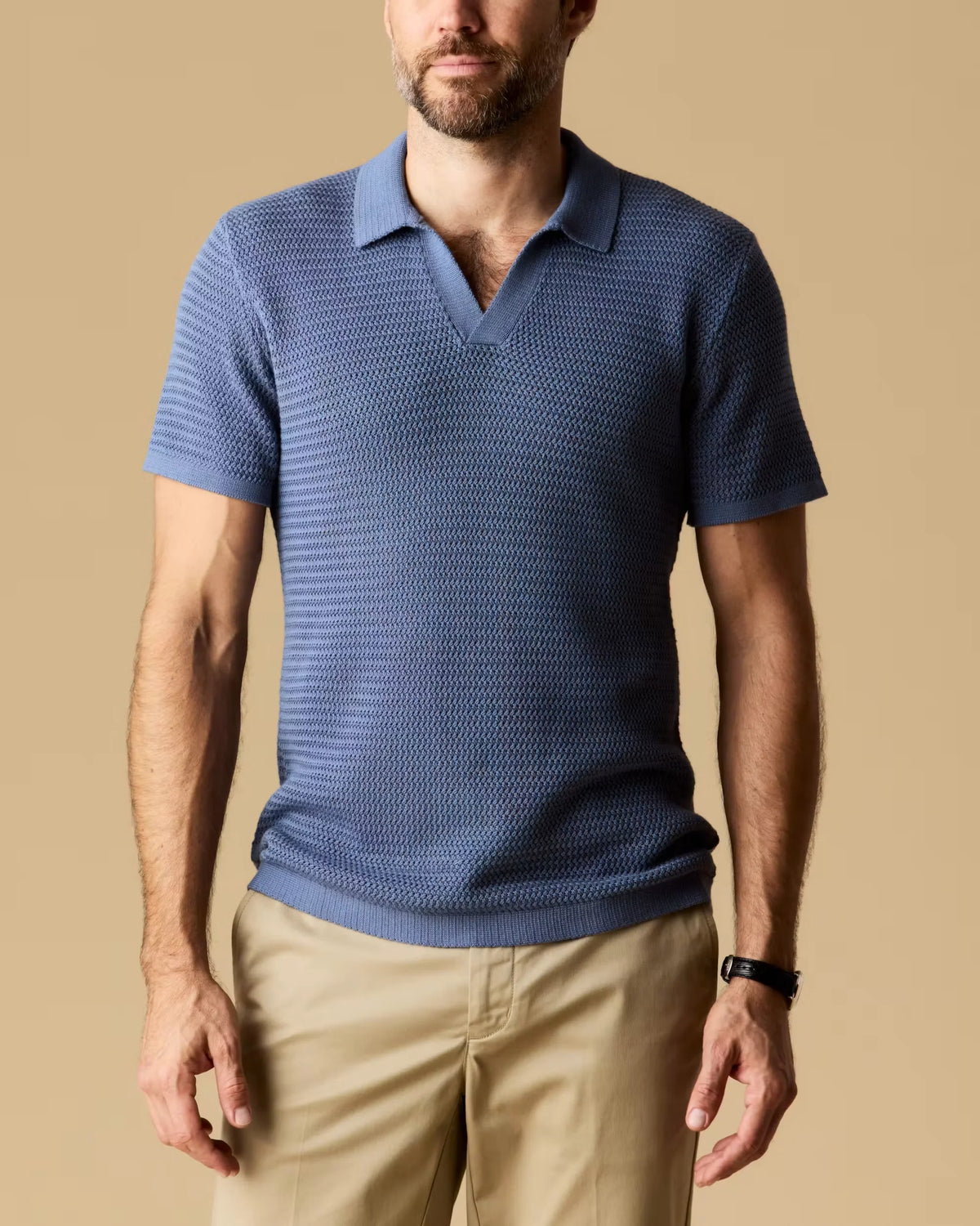 Crochet Johnny Collar Polo