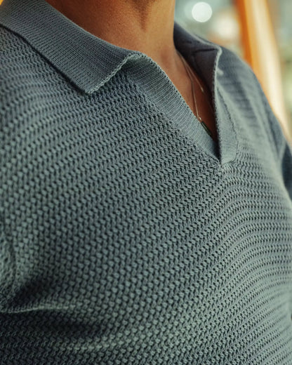 Crochet Johnny Collar Polo
