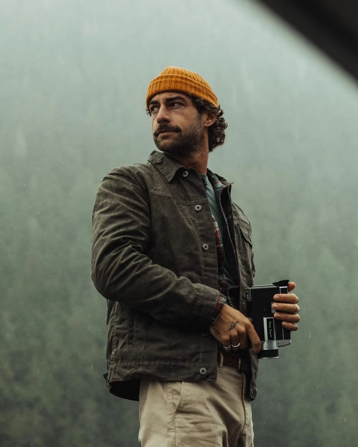 Flannel-Lined Waxed Trucker Jacket