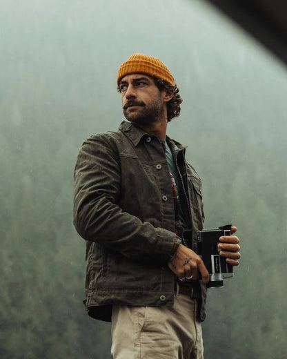 Flannel-Lined Waxed Trucker Jacket