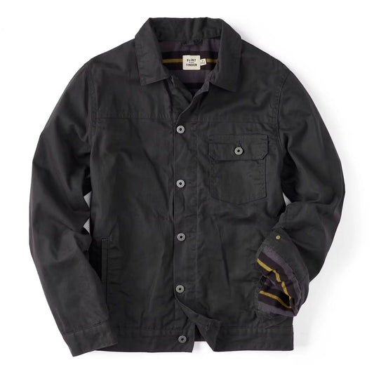 Flannel-Lined Waxed Trucker Jacket