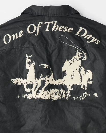 Embroidered Western Waxed Snap Jacket