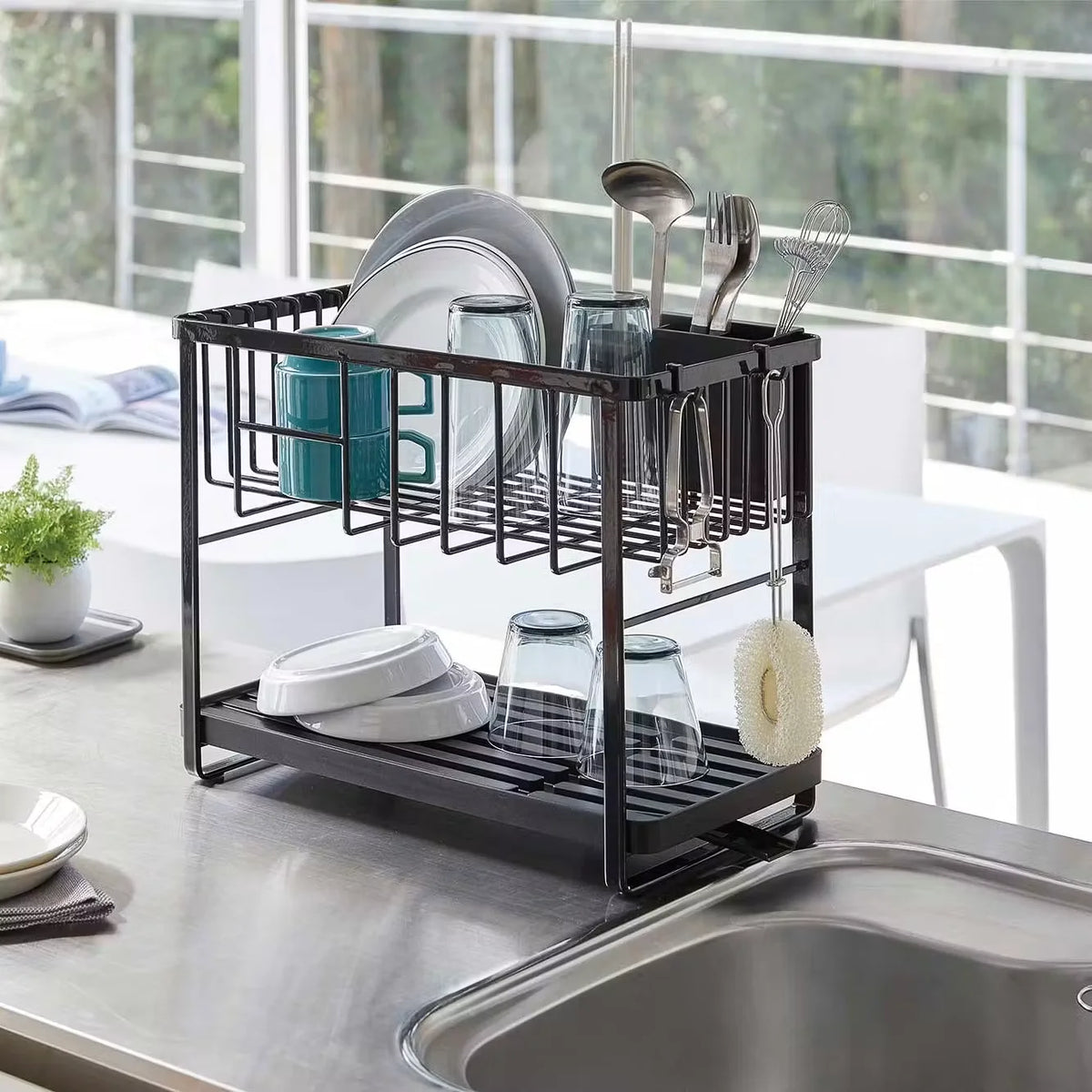 2 Level Dish Drainer Rack