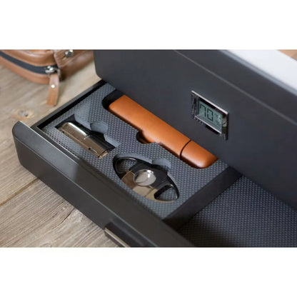 Military Glass Top Cigar Humidor
