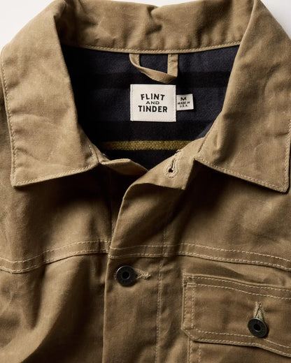 Flannel-Lined Waxed Trucker Jacket
