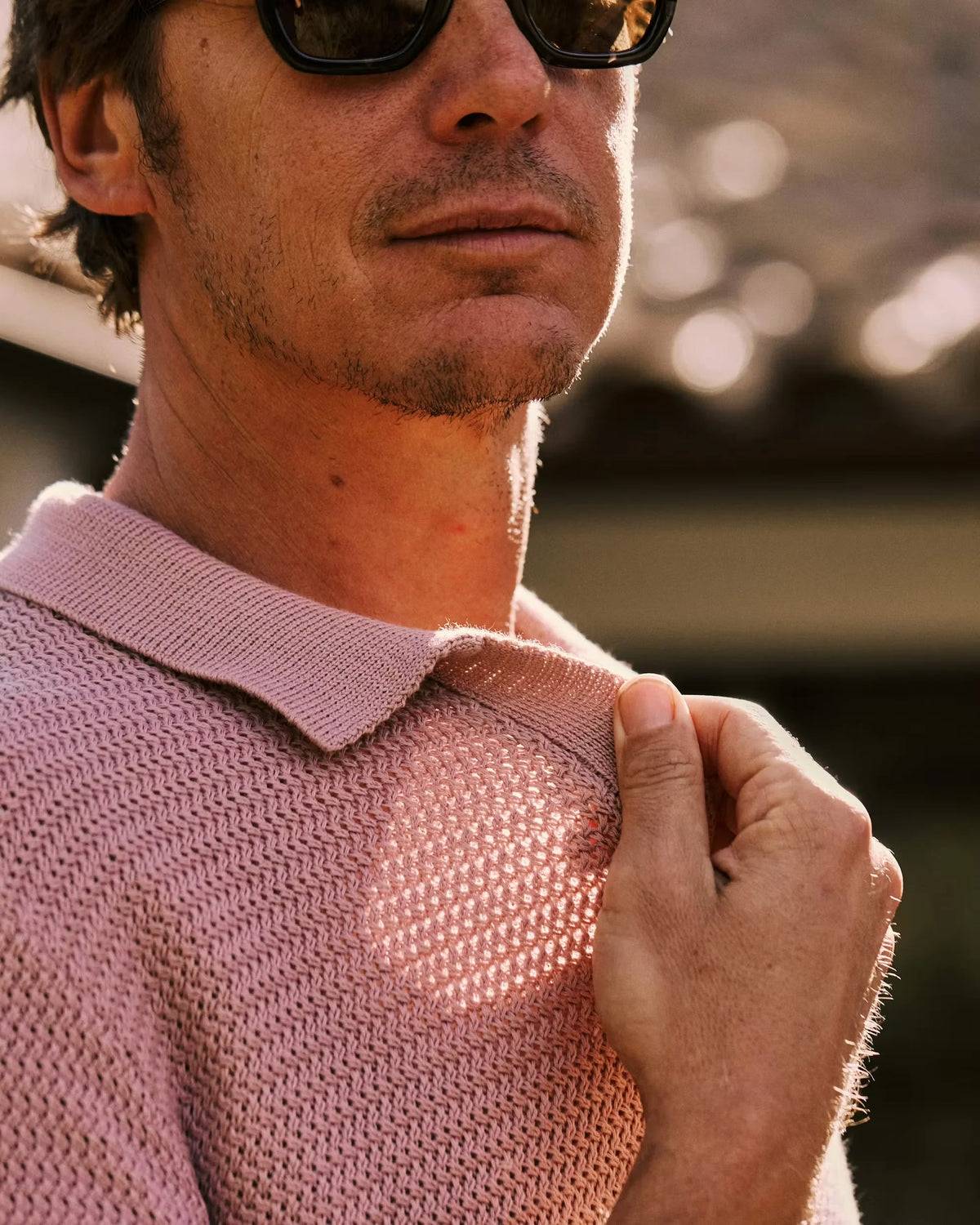 Crochet Johnny Collar Polo