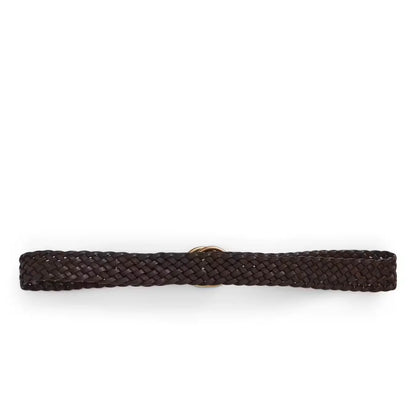 Leather Braided OO Ring Belt