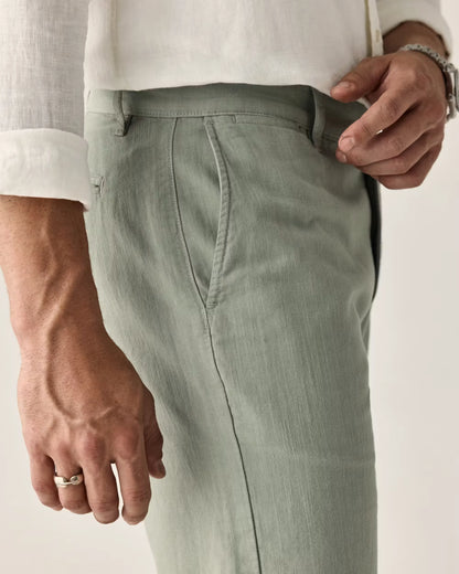 Cotton-Linen Chino Short - 9"