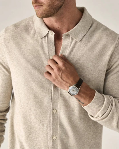 EasyCash Merino Long Sleeve Polo Cardigan