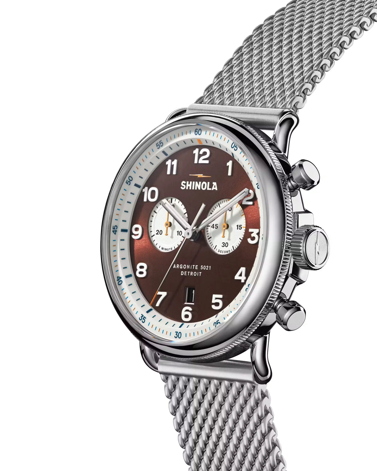 Canfield Model C56 2 Eye Chrono 43mm, Silver Bracelet