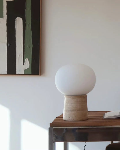 Neptune Travertine Stone LEDTable Lamp