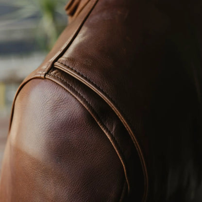 Cafe Natural Leather Jacket