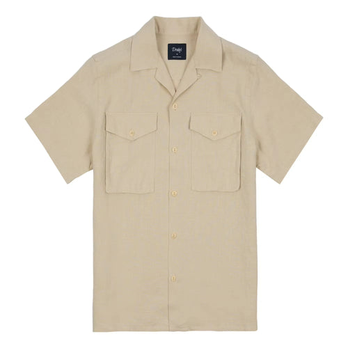 Military Short Sleeve Camp Collar Shirt