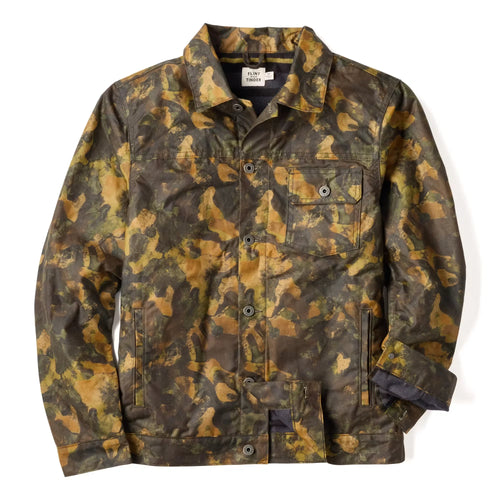 Flannel-Lined Waxed Trucker Jacket