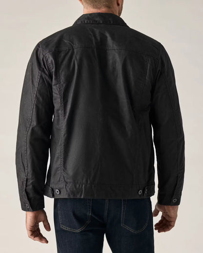 Flannel-Lined Waxed Trucker Jacket
