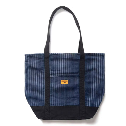 Pinstripe Denim Tote