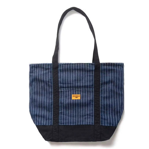 Pinstripe Denim Tote