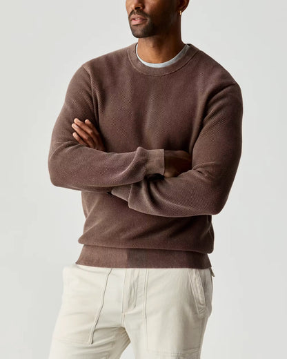 Garment Dyed Cotton Crewneck Sweater