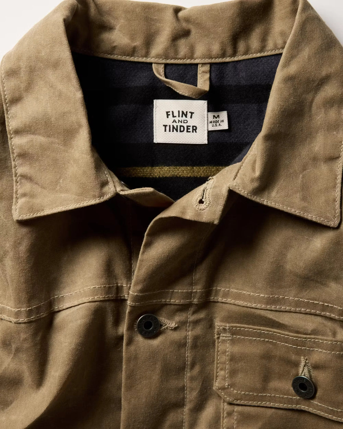 Flannel-Lined Waxed Trucker Jacket - Tall