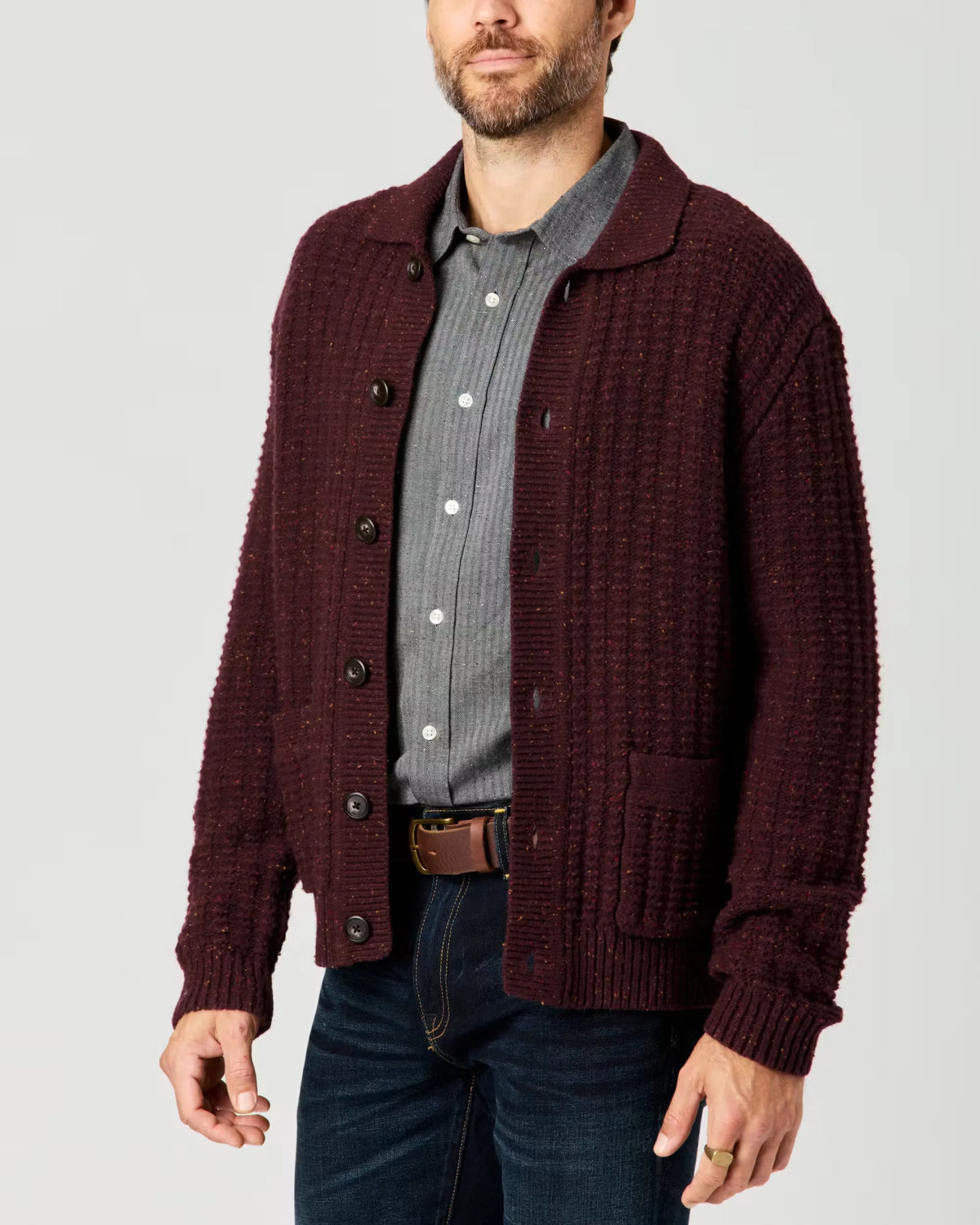 Highland Wool Collared Cardigan