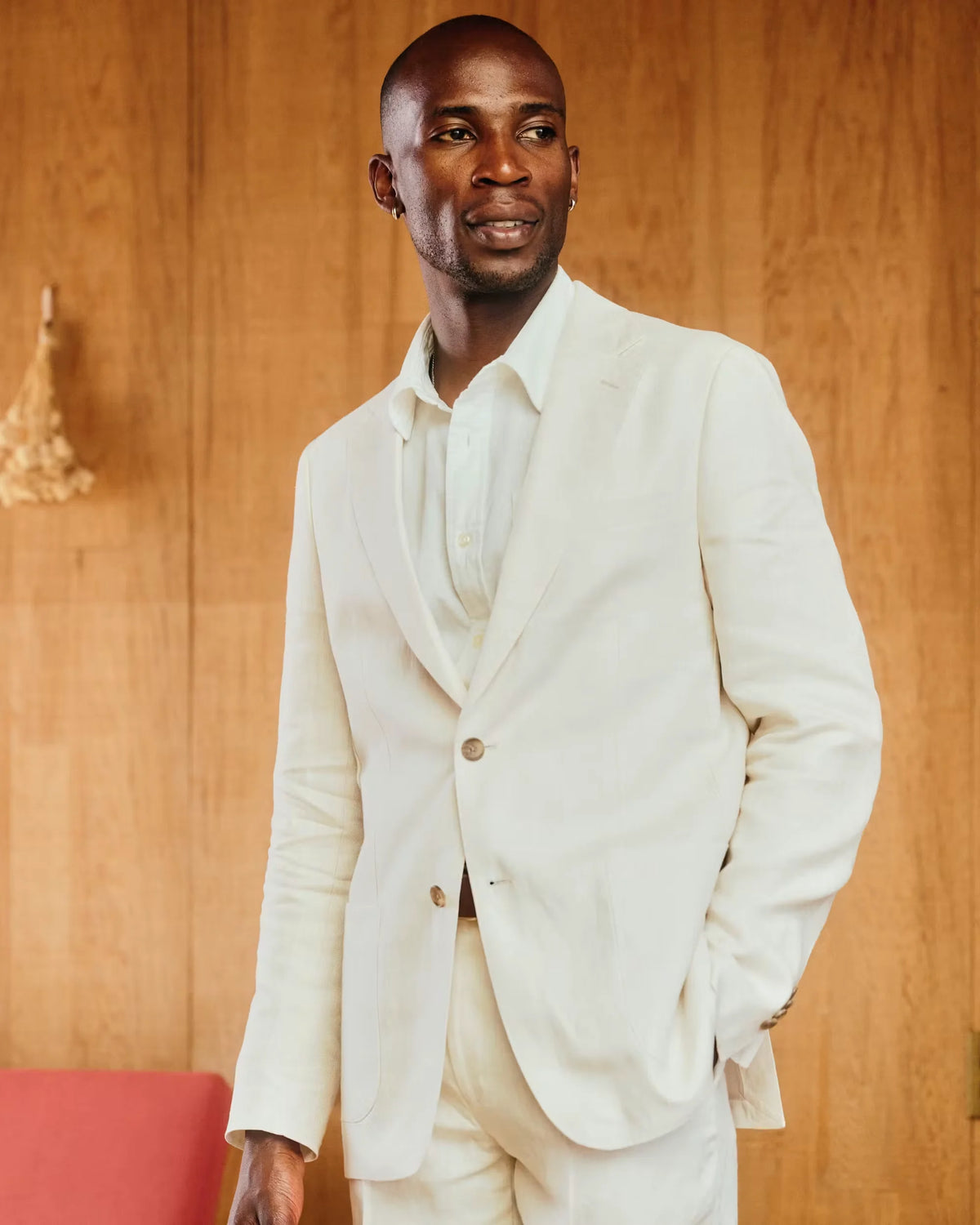 The Stevens Linen Herringbone Blazer