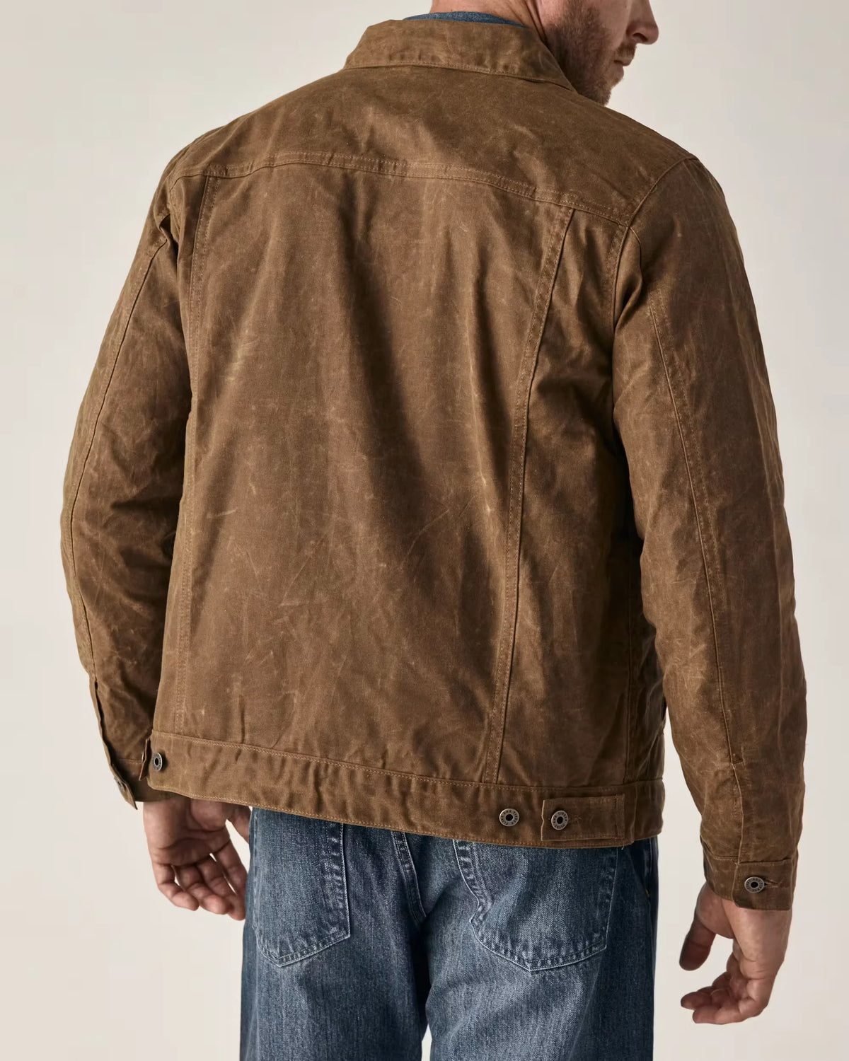 Flannel-Lined Waxed Trucker Jacket
