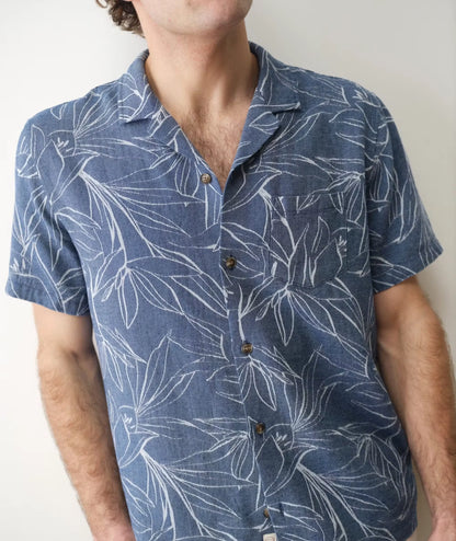 Jacquard Linen Resort Short Sleeve Shirt