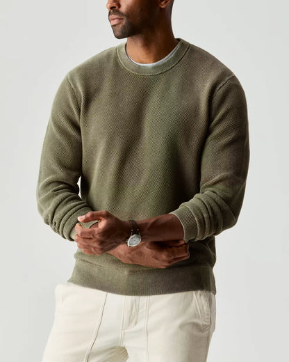 Garment Dyed Cotton Crewneck Sweater