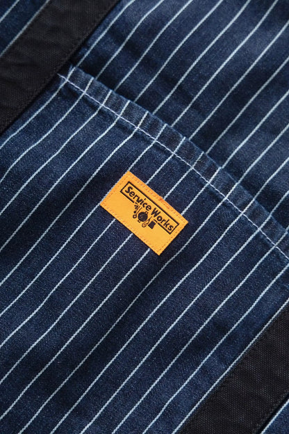 Pinstripe Denim Tote