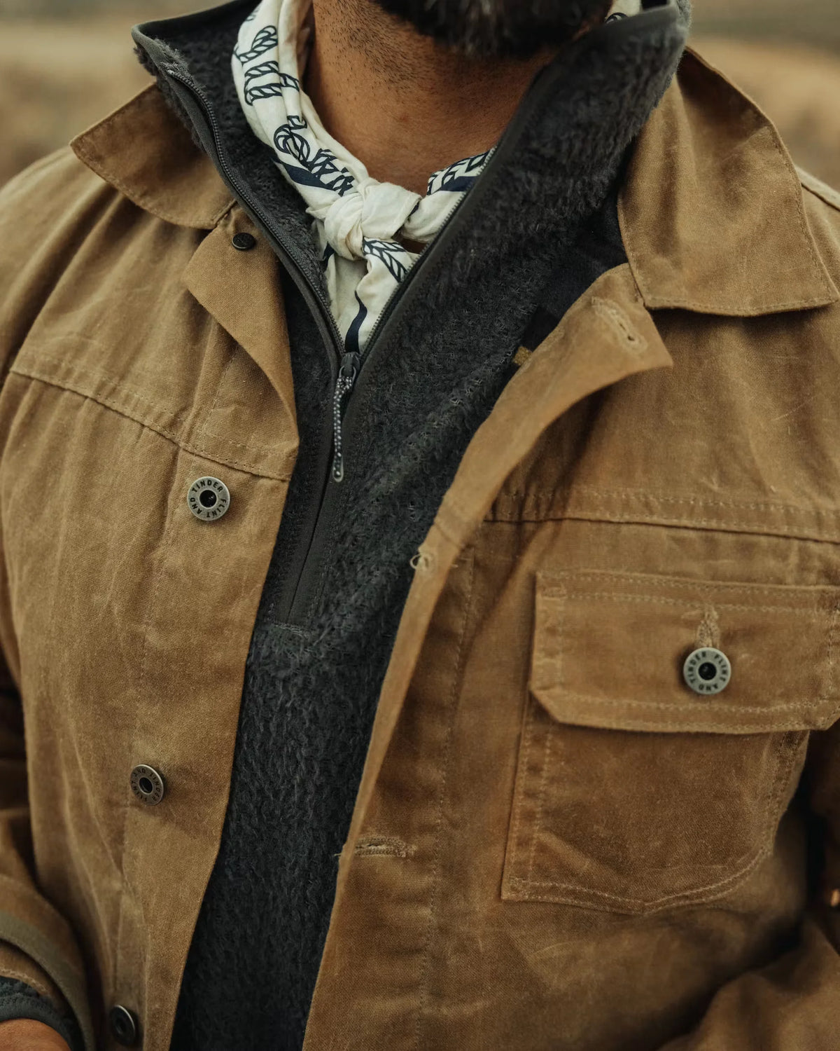 Flannel-Lined Waxed Trucker Jacket