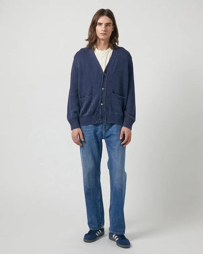 Washed Cotton Cardigan Sweater